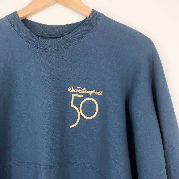 Walt Disney World 50th EARidescent Spirit Jersey Blue Gold Mickey Size Medium - Picture 3 of 16